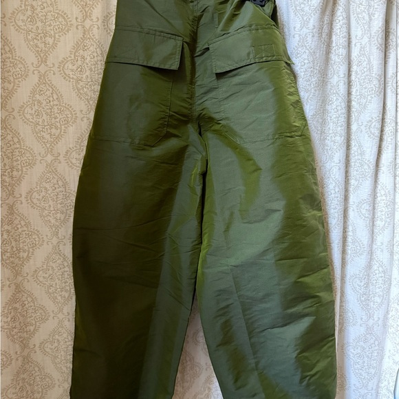 Topshop Dark Green Wide Leg Cargo Pants - Picture 6 of 7